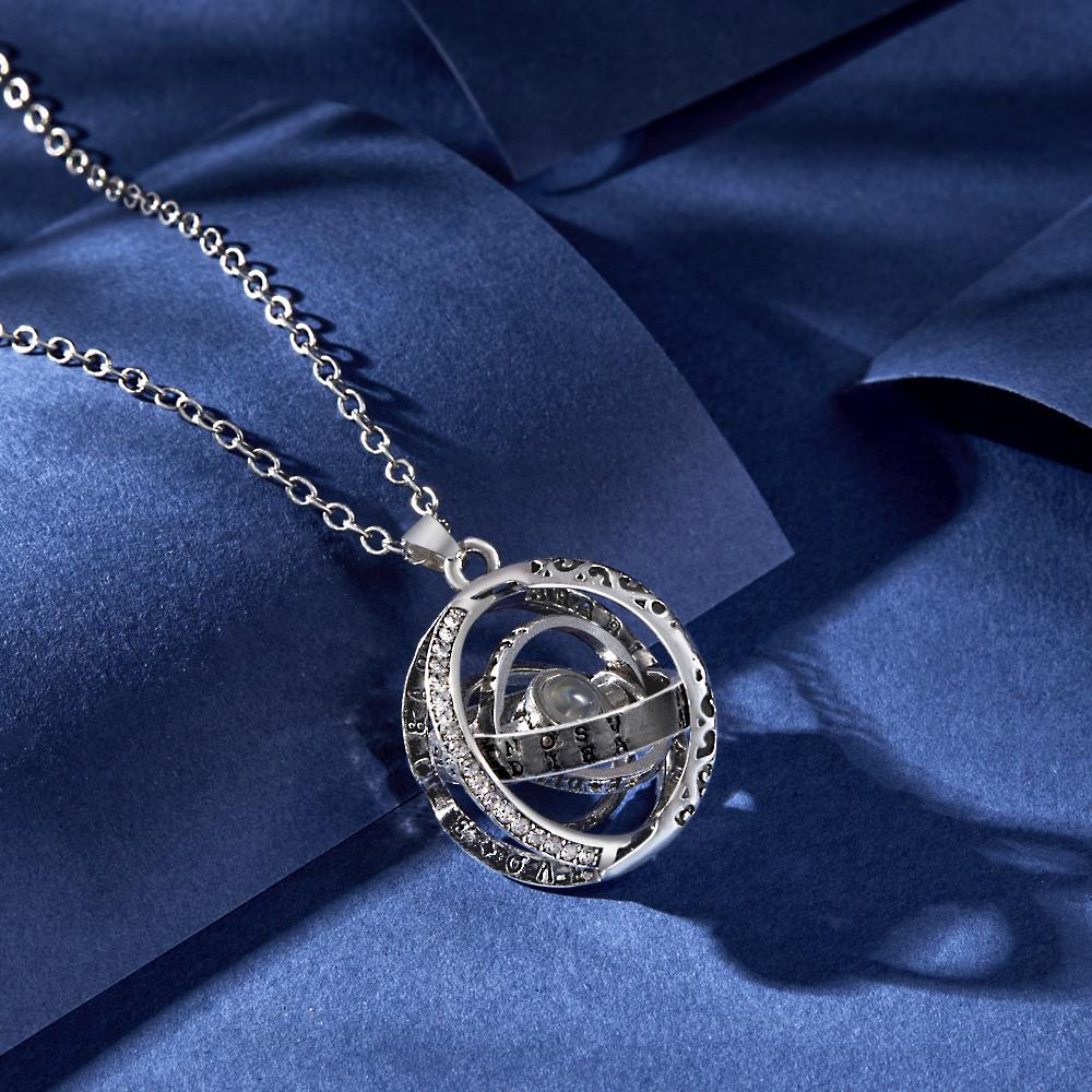 Custom Photo Projection Necklace Astronomical Ball Necklace Gift for Her -