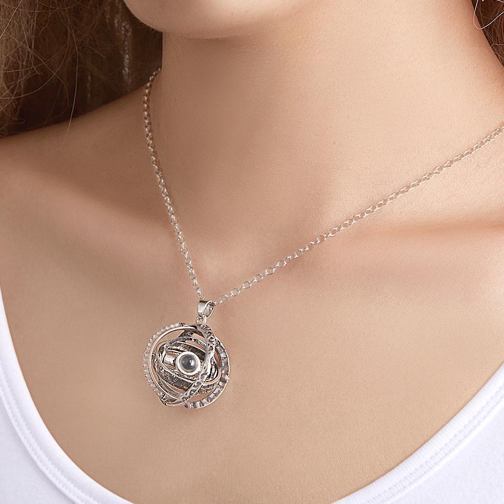 Custom Photo Projection Necklace Astronomical Ball Necklace Gift for Her -