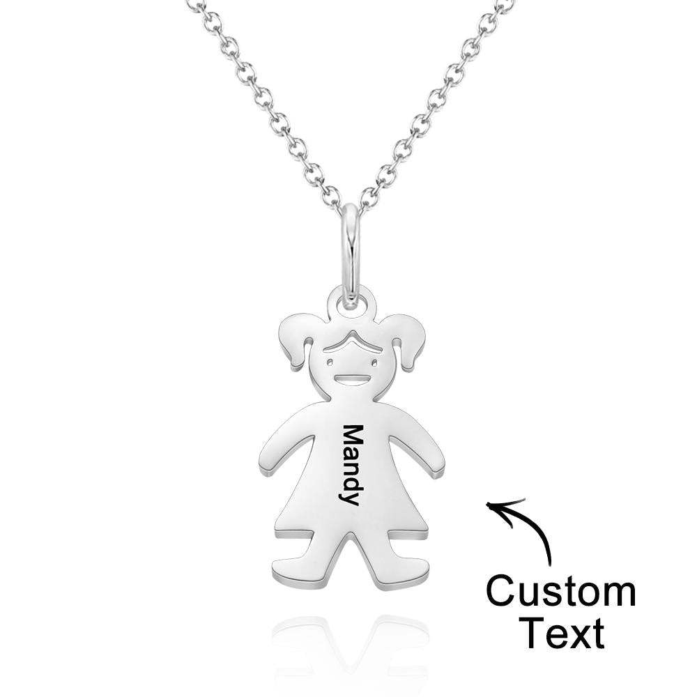 Custom Name Engraved Necklace Child Creative Gifts - soufeelus