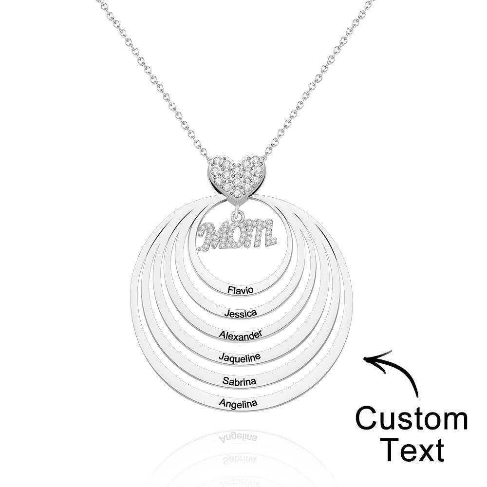 Custom Engraved Necklace Simple Circularity Family Gifts - soufeelus