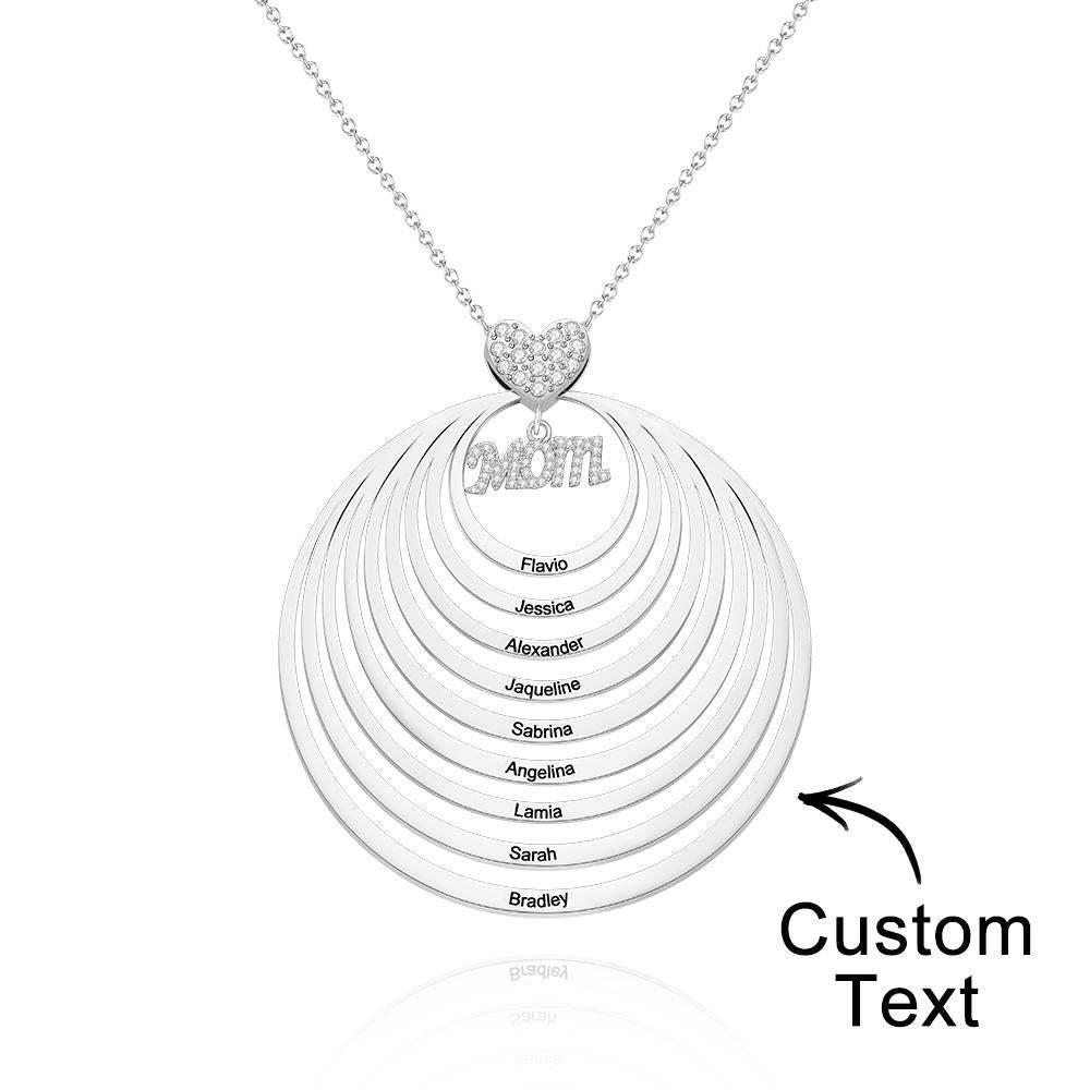 Custom Engraved Necklace Simple Circularity Family Gifts - soufeelus