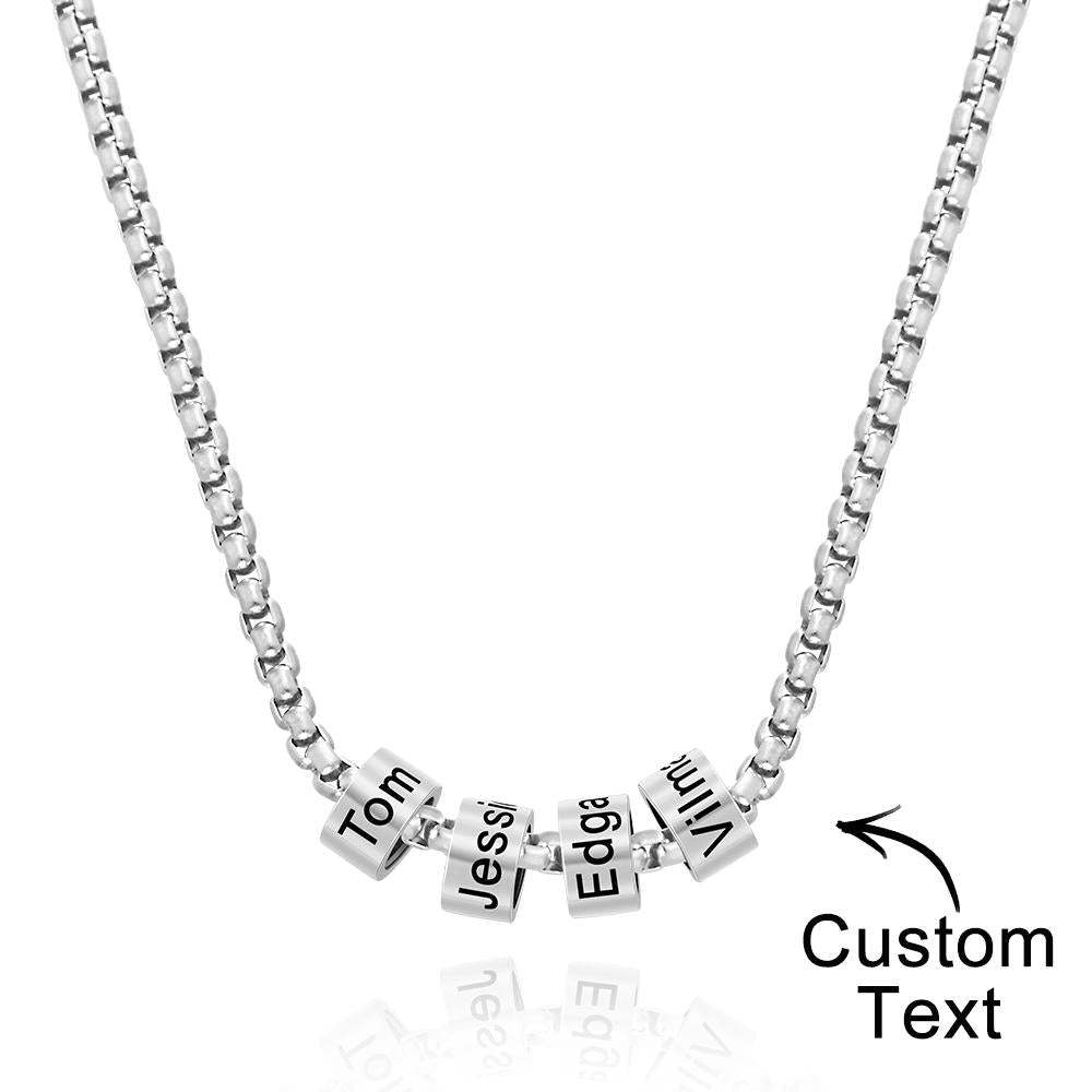 Custom Engraved Necklace Bead Collarbone Chain Men's Gifts - soufeelus