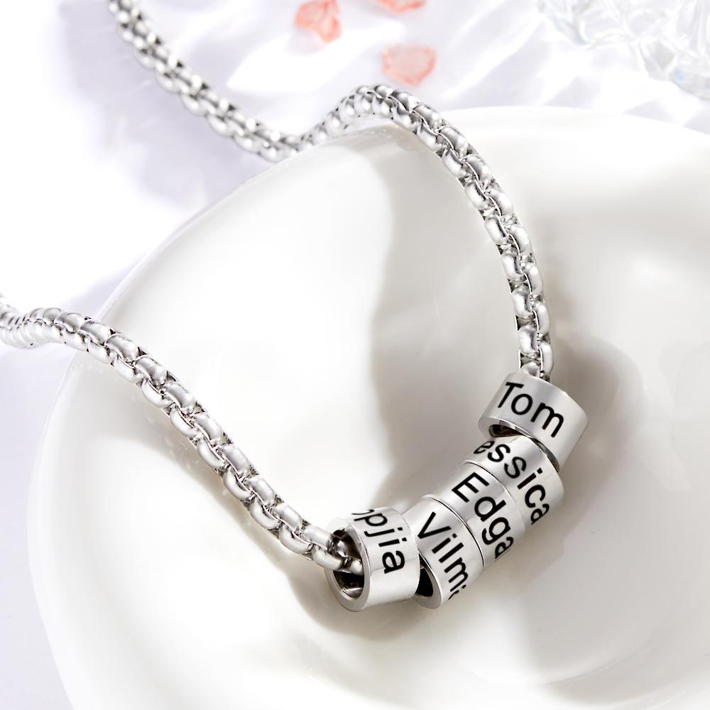 Custom Engraved Necklace Bead Collarbone Chain Men's Gifts - soufeelus