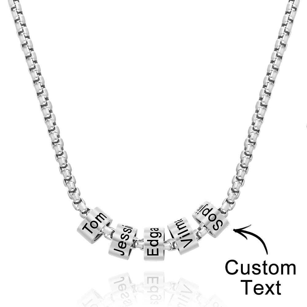 Custom Engraved Necklace Bead Collarbone Chain Men's Gifts - soufeelus