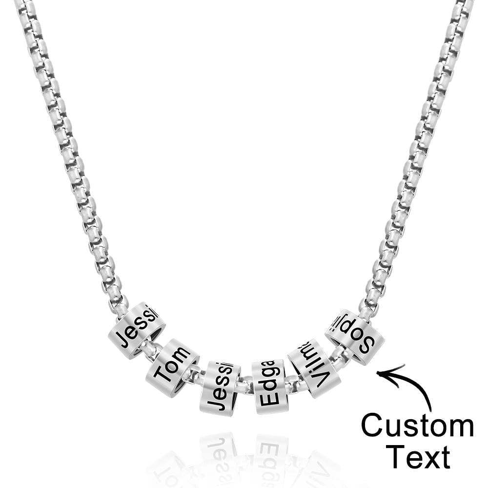 Custom Engraved Necklace Bead Collarbone Chain Men's Gifts - soufeelus