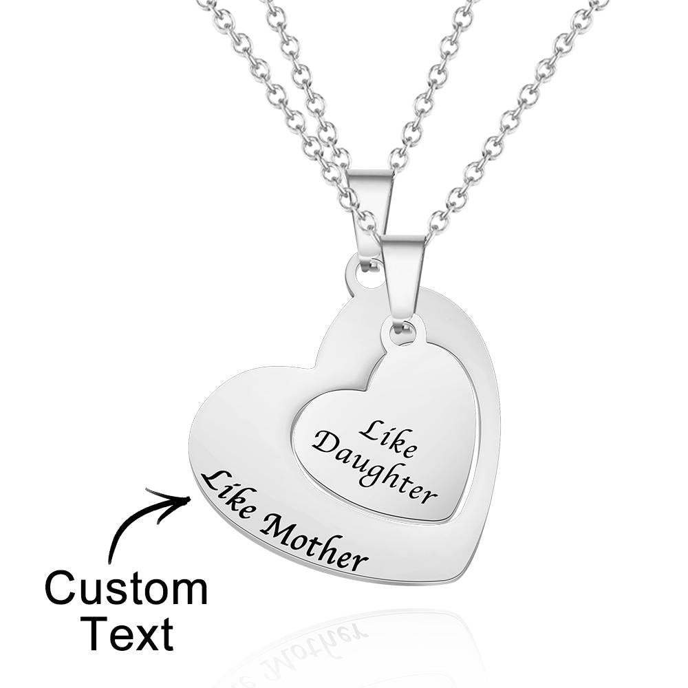 Engraved Heart Hollow Necklaces Set Custom Elegant Heart Pendant Necklace - soufeelus