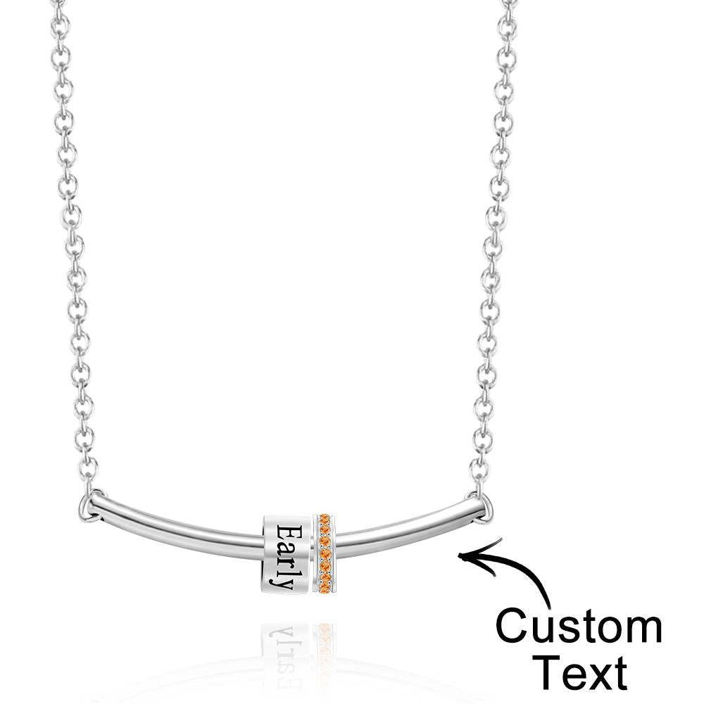 Custom Engraved Necklace Name Diamond Beads Necklace Gift for Women - soufeelus