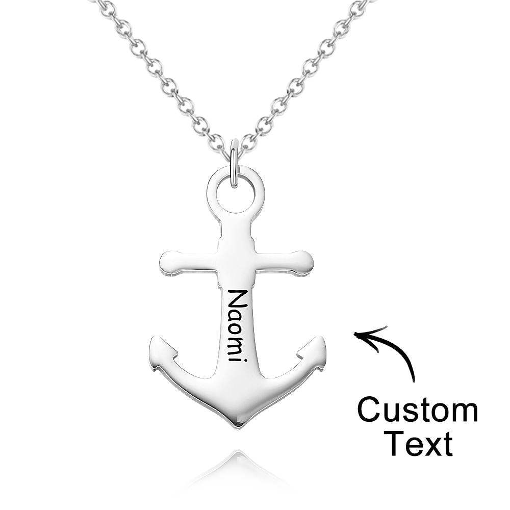 Custom Engraved Necklace Personalized Anchor Necklace Gift for Women - soufeelus