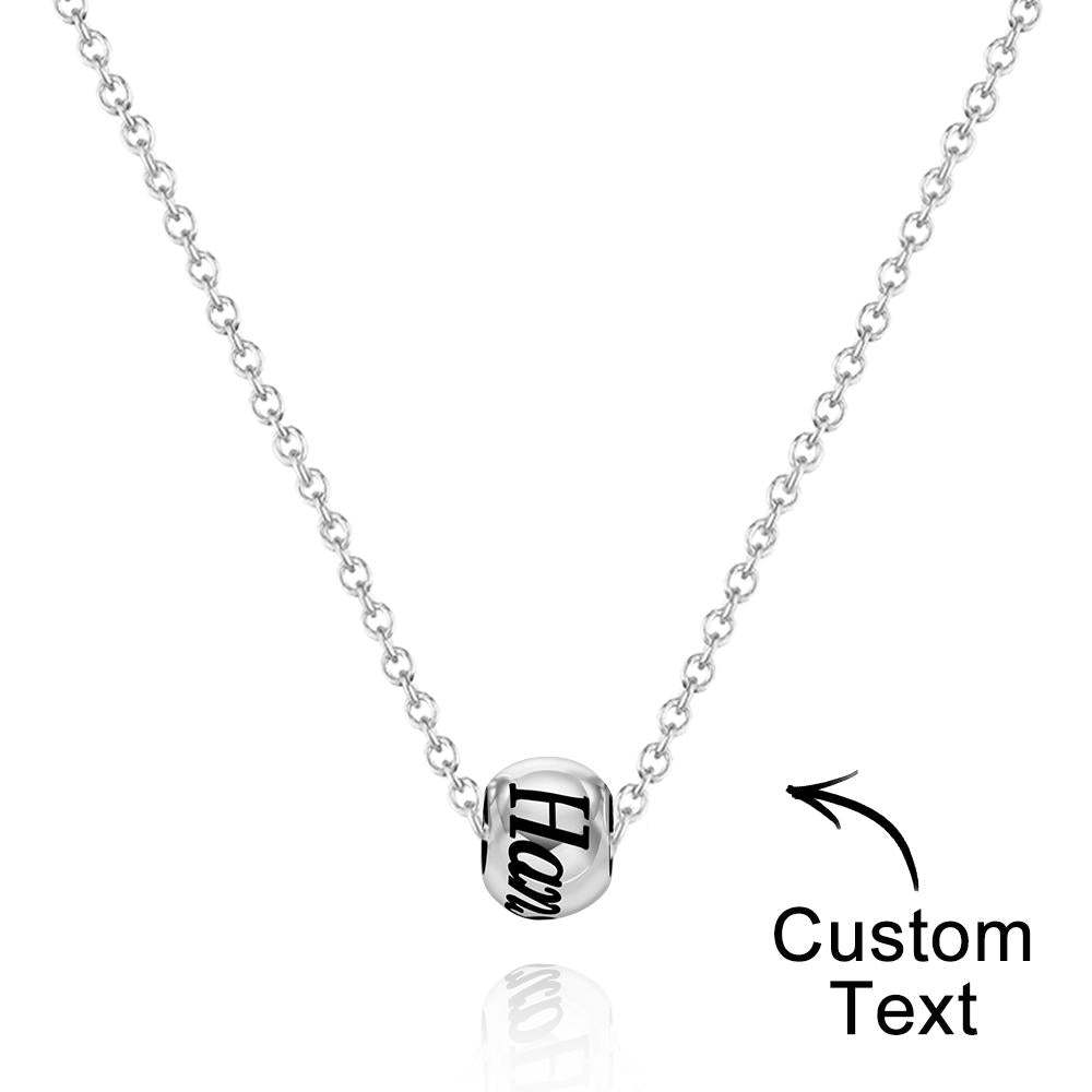 Custom Engraved Necklace Optional Bead Necklace Unique Gift - soufeelus