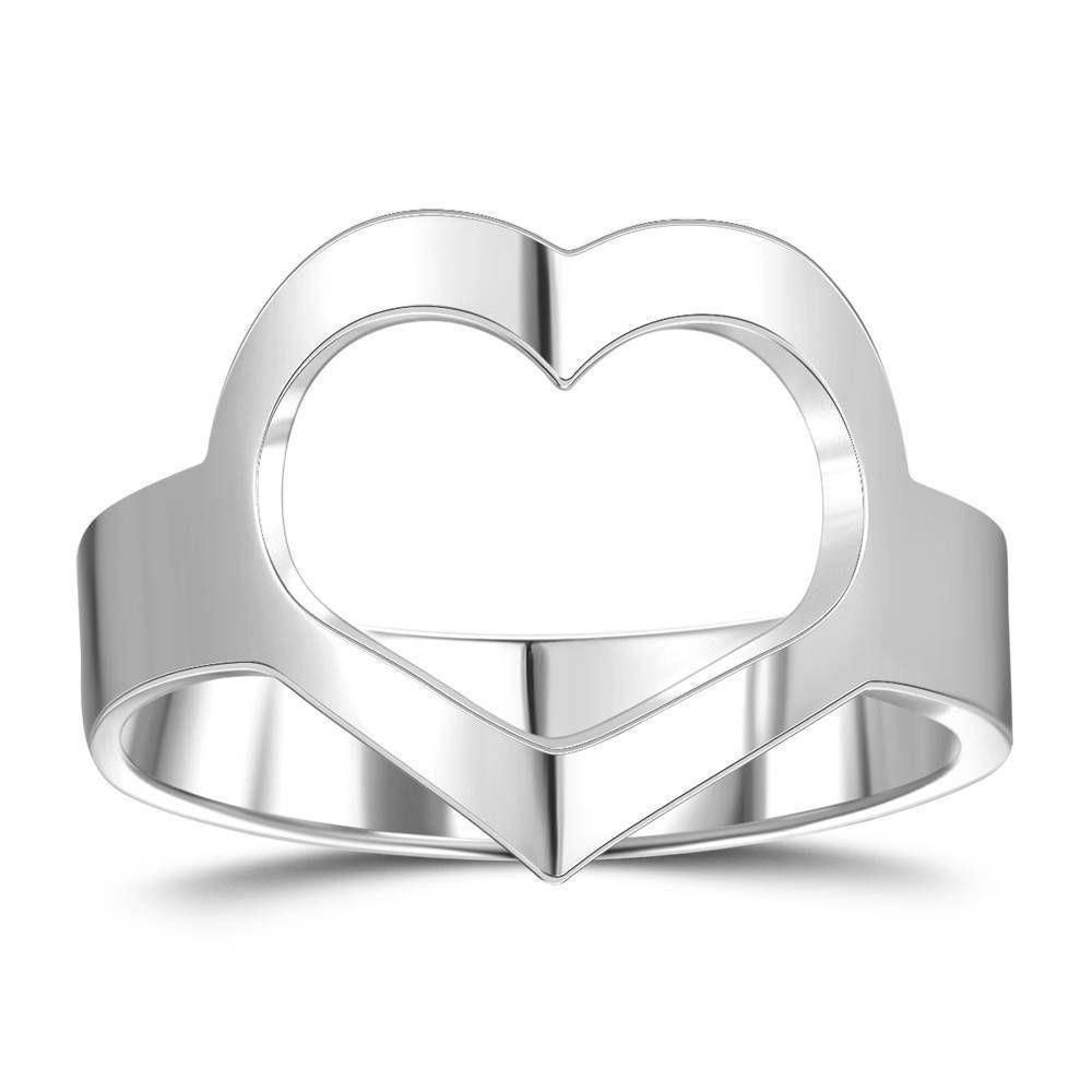 Custom Engraved Ring, Name Ring with Cute Heart 14K Gold Plated