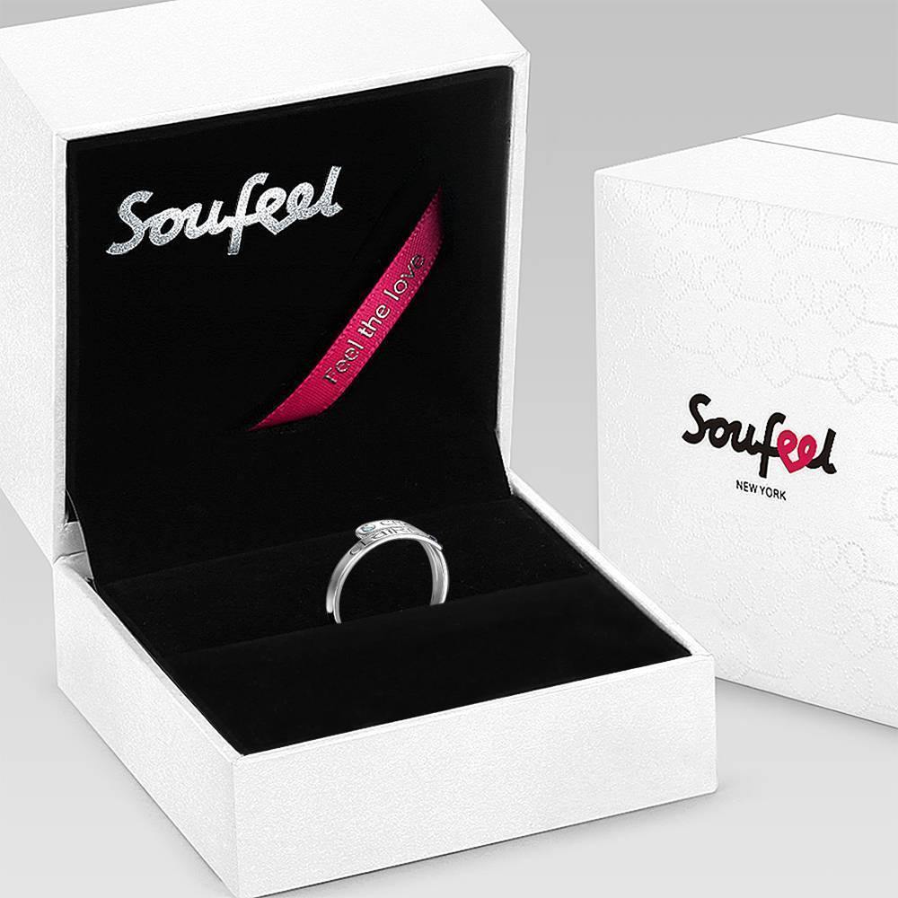 Personalised Birthstone Wrap Ring, Engraved Ring Couple's Gift Platinum Plated - soufeelus