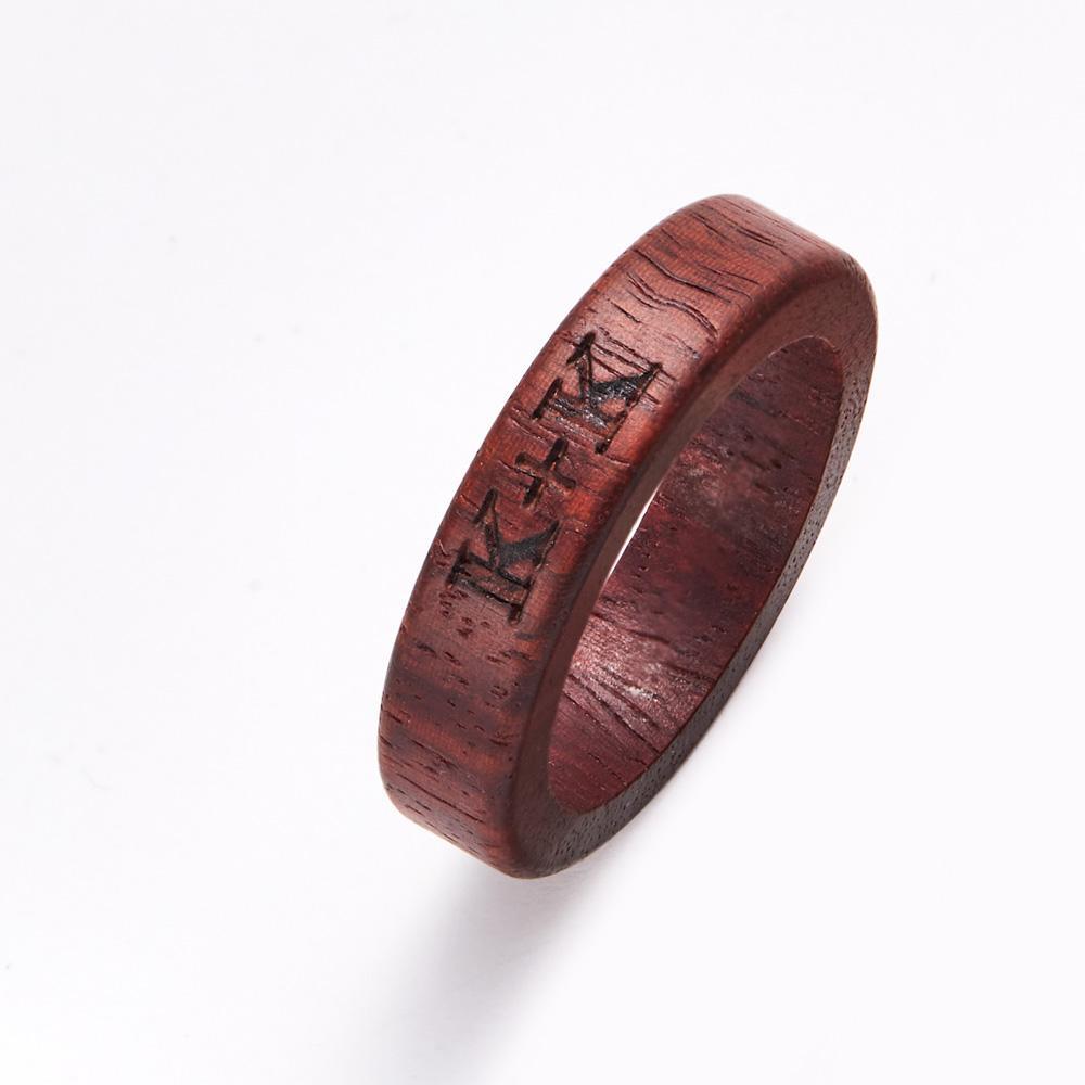 Custom Wood Ring Personalized Ring Engraved Wedding Ring Wooden Ring Mens Jewelry - soufeelus
