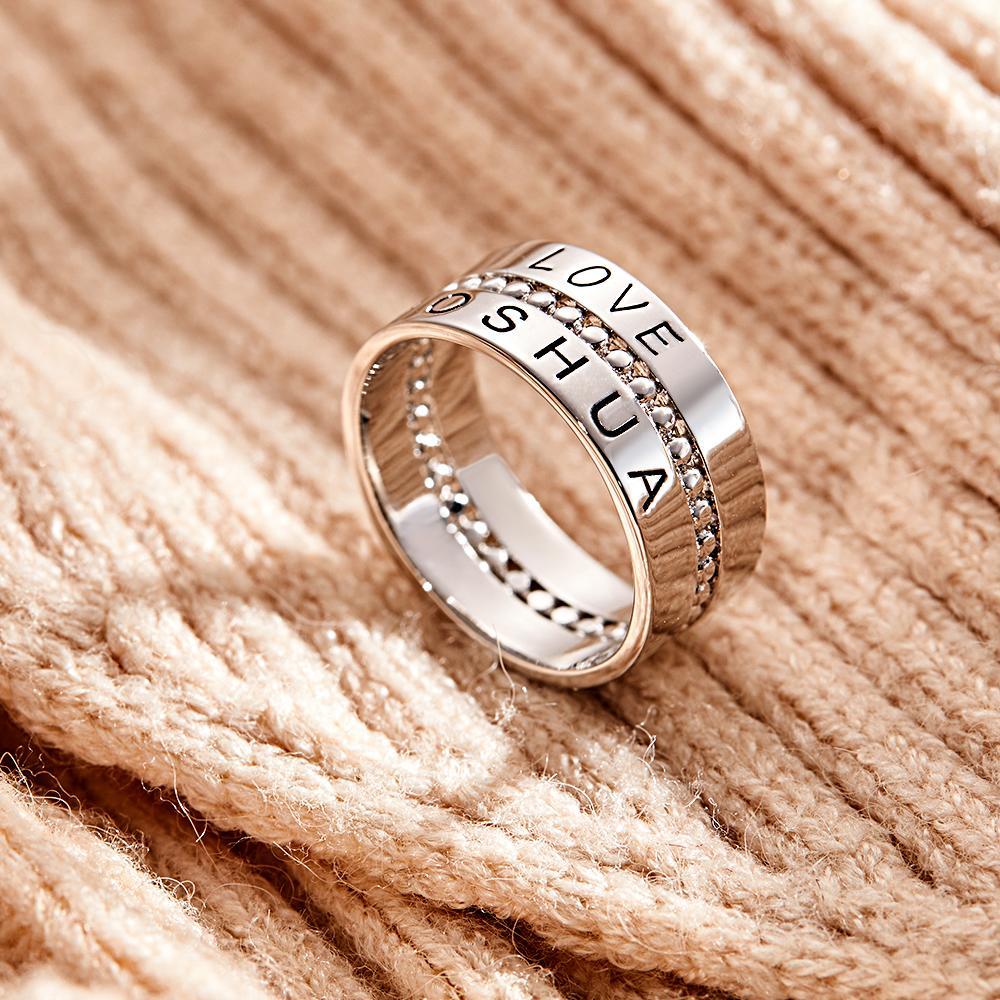Personalized Gift for Mother's Day Personalized Stacking Rings Gold Filled Gold Name Ring - soufeelus