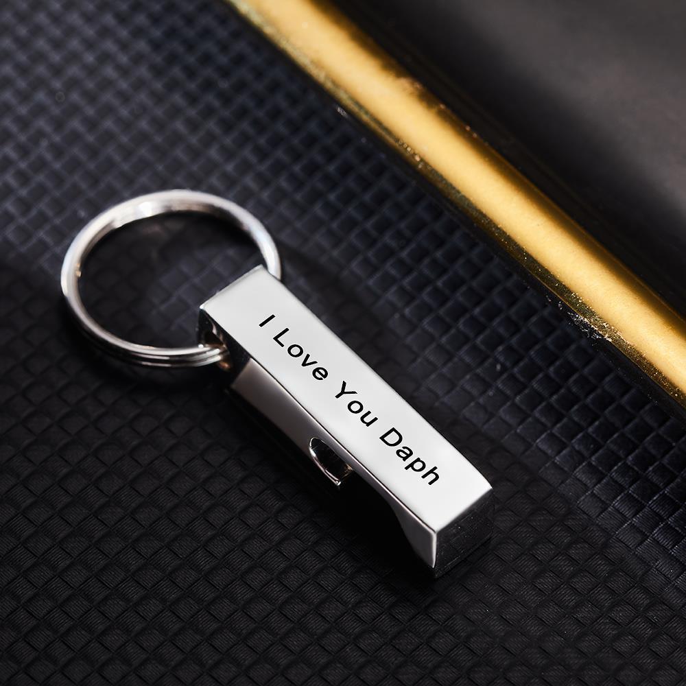 Custom Engraved Keychain Bottle Opener Keychain Gift for Men
