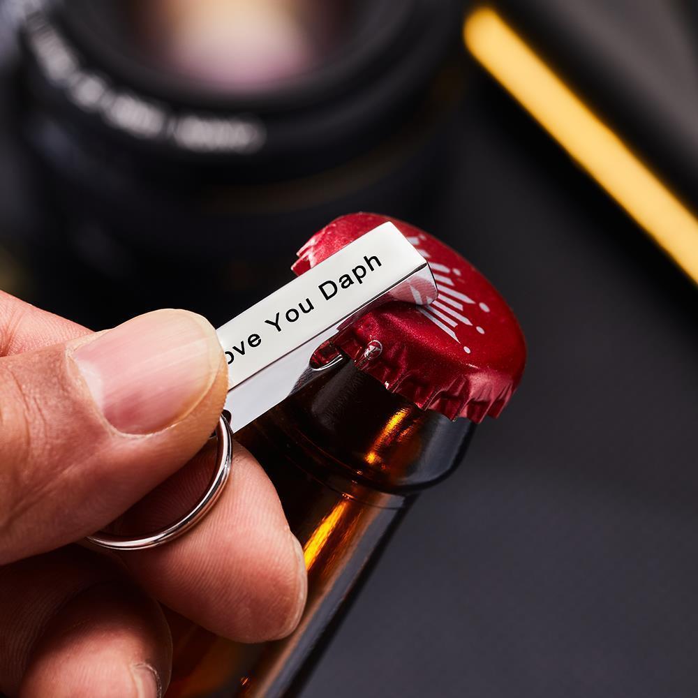 Custom Engraved Keychain Bottle Opener Keychain Gift for Men