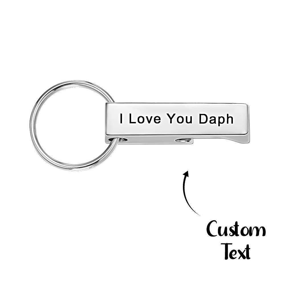 Custom Engraved Keychain Bottle Opener Keychain Gift for Men