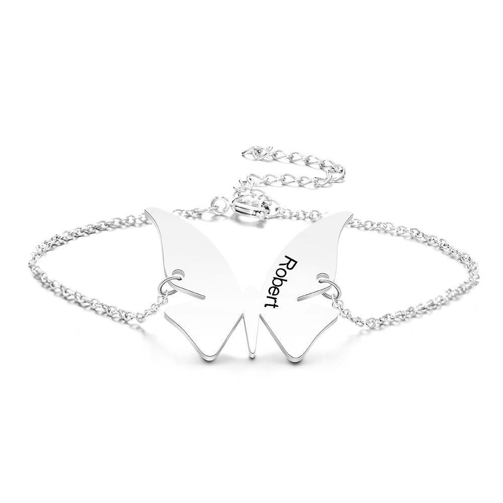 Custom Engraved Modern Butterfly Bracelet Gift for Her