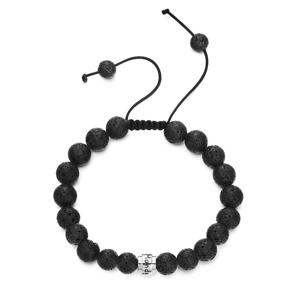 Lava Stones Custom Beads Men's Beaded Bracelet Best Gift for BFF - soufeelus