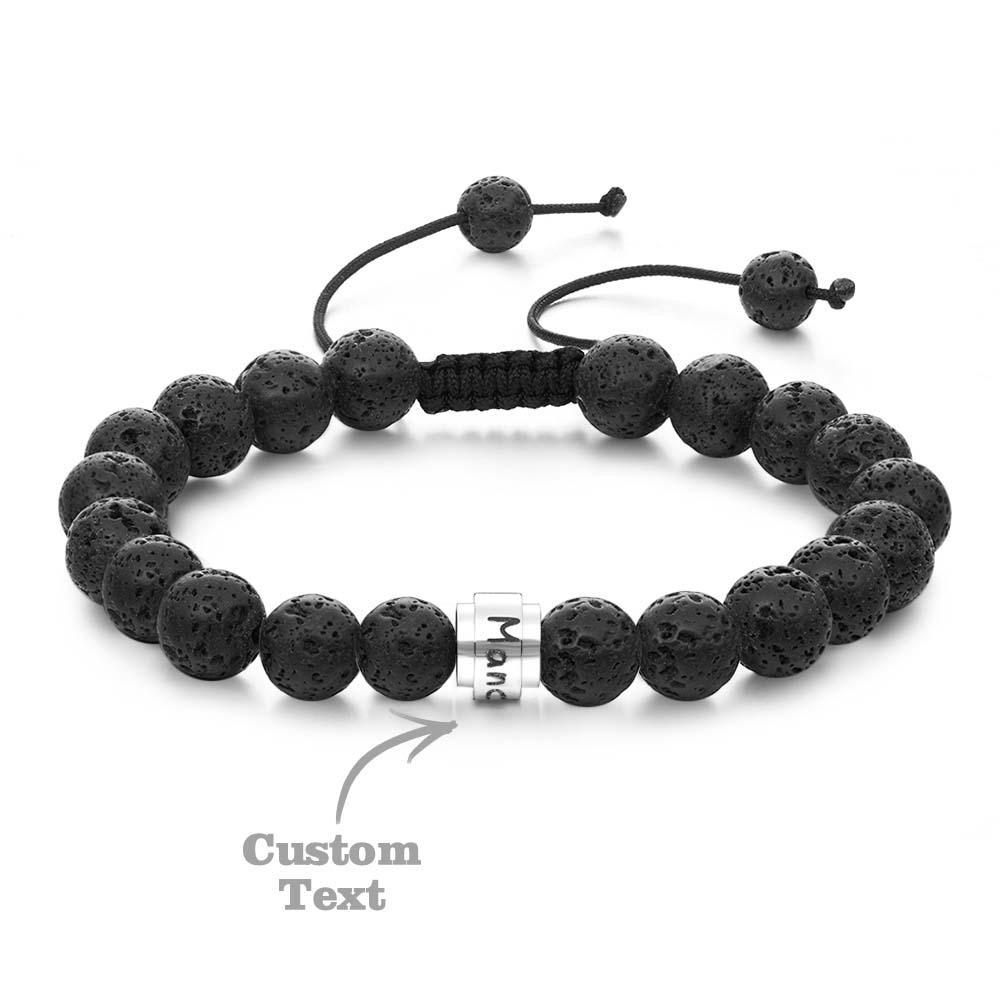 Lava Stones Custom Beads Men's Beaded Bracelet Best Gift for BFF - soufeelus