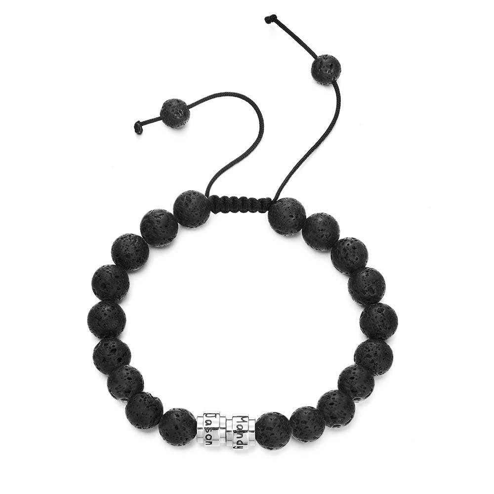 Lava Stones Custom Beads Men's Beaded Bracelet Best Gift for BFF - soufeelus