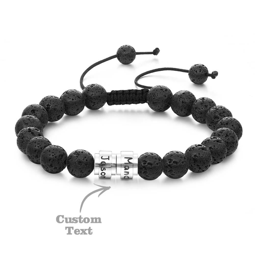 Lava Stones Custom Beads Men's Beaded Bracelet Best Gift for BFF - soufeelus