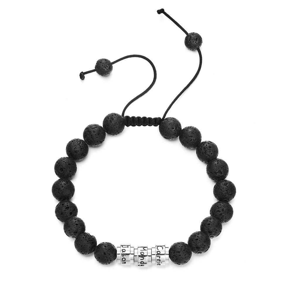 Lava Stones Custom Beads Men's Beaded Bracelet Best Gift for BFF - soufeelus