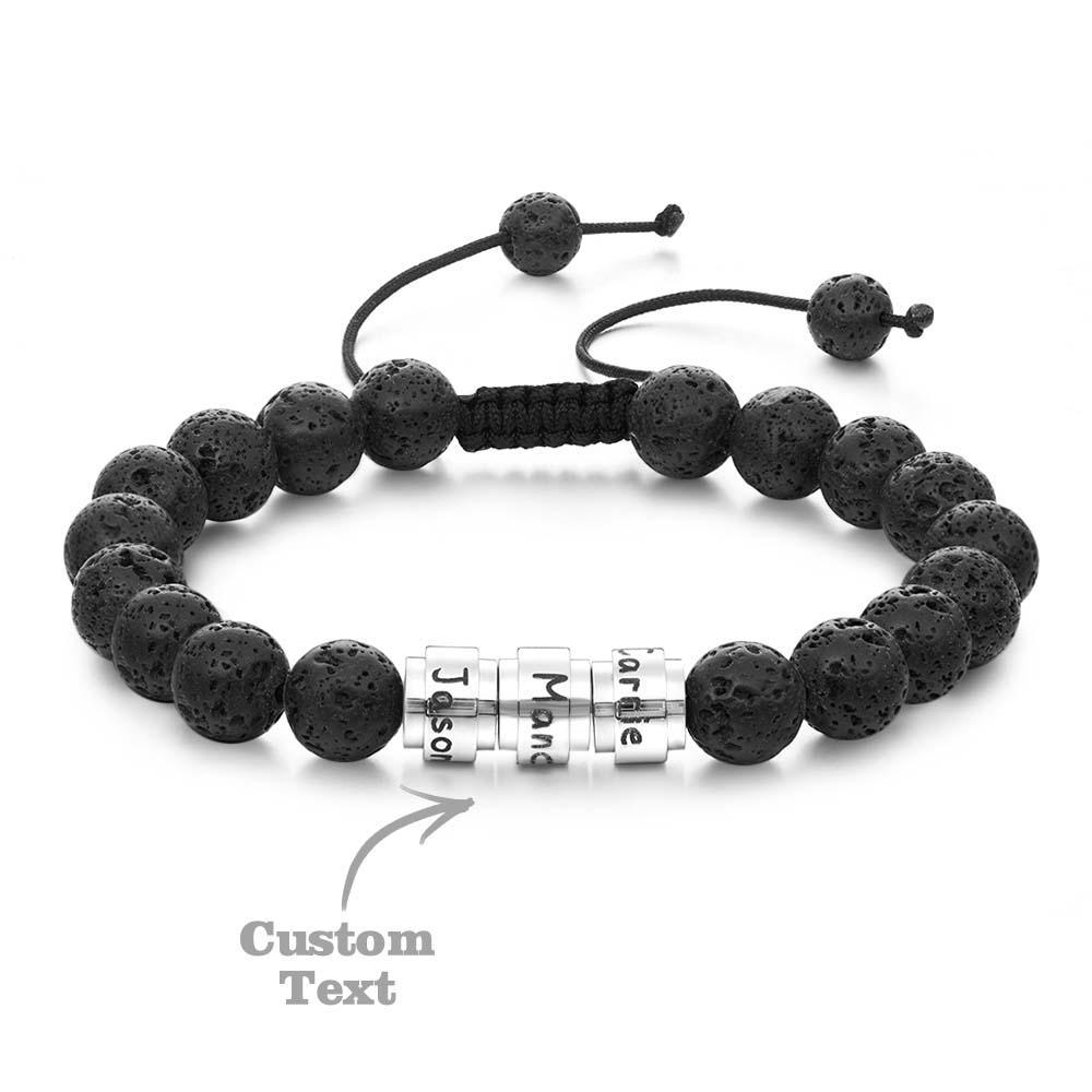 Lava Stones Custom Beads Men's Beaded Bracelet Best Gift for BFF - soufeelus
