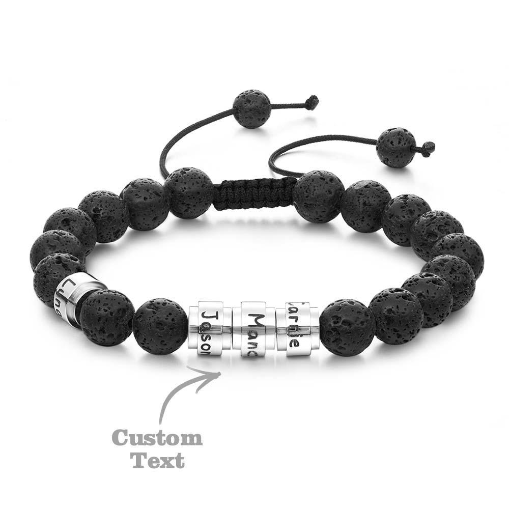 Lava Stones Custom Beads Men's Beaded Bracelet Best Gift for BFF - soufeelus