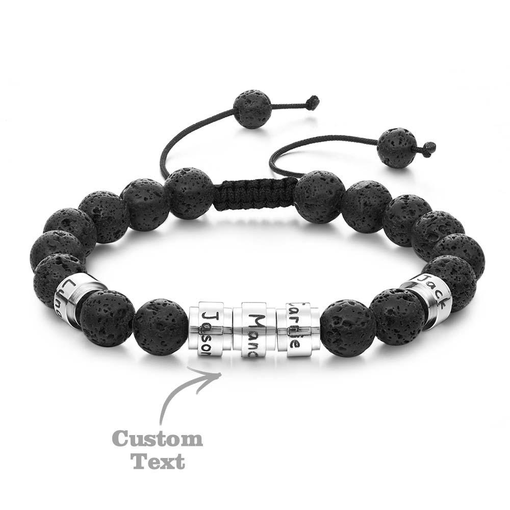 Lava Stones Custom Beads Men's Beaded Bracelet Best Gift for BFF - soufeelus