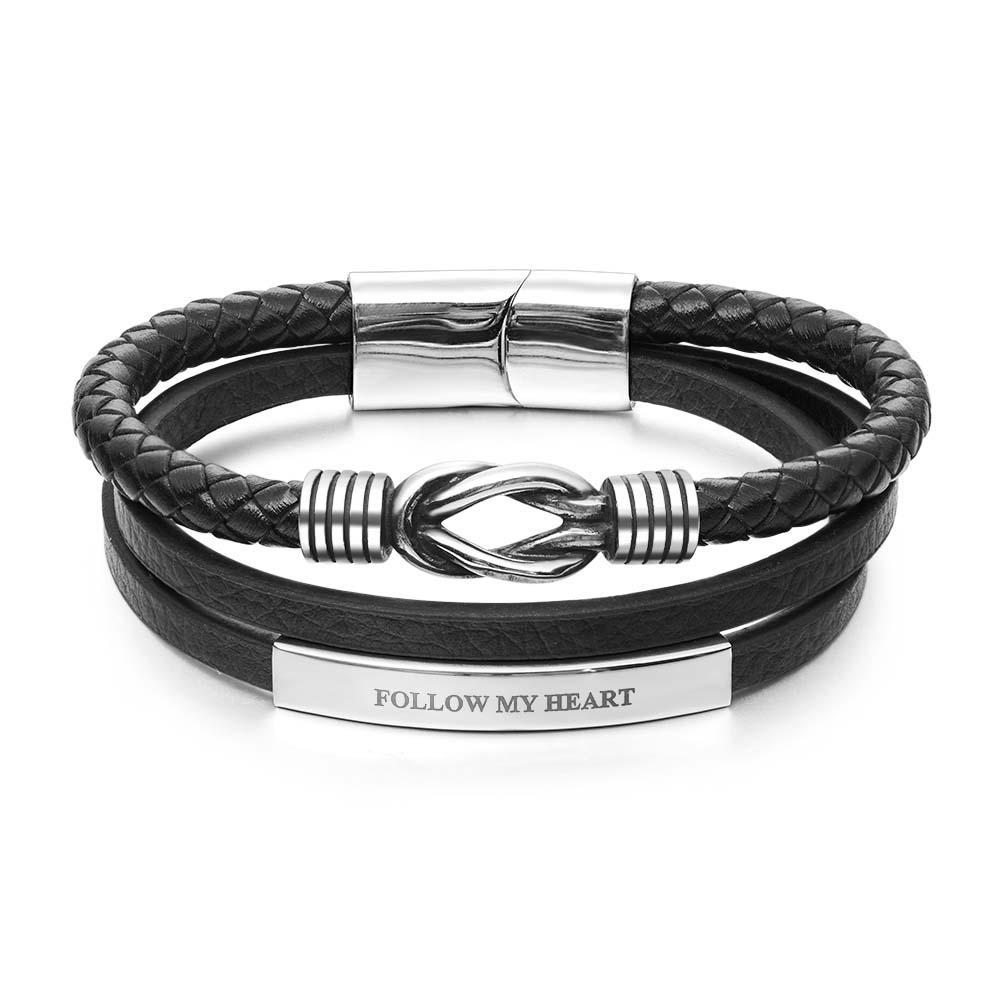 Create A Miracle Personalized Bracelet for Men Stainless Steel Woven - soufeelus