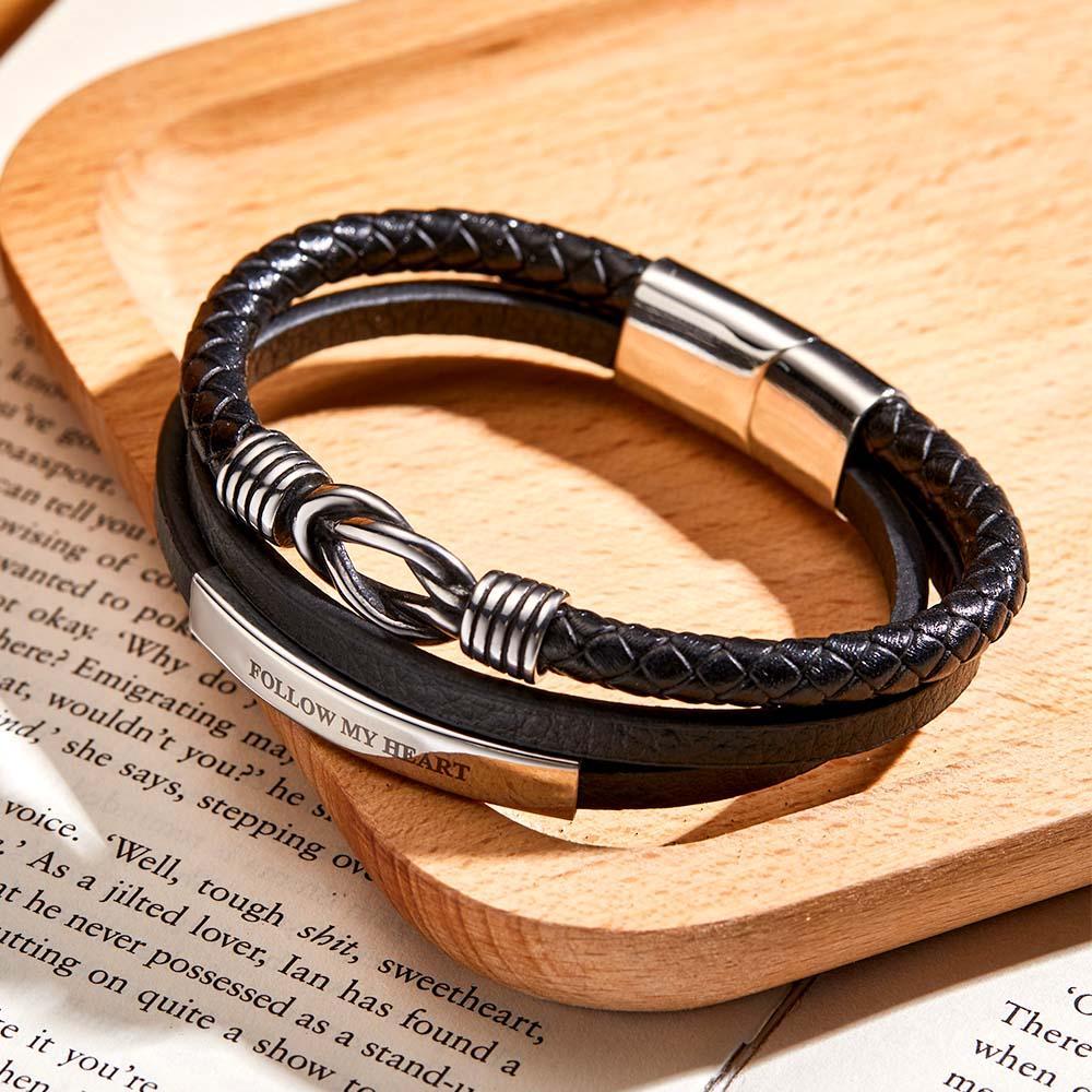 Create A Miracle Personalized Bracelet for Men Stainless Steel Woven - soufeelus