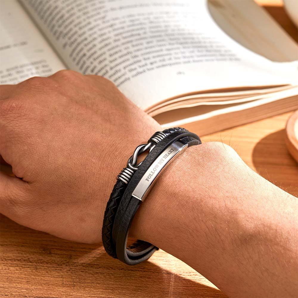 Create A Miracle Personalized Bracelet for Men Stainless Steel Woven - soufeelus