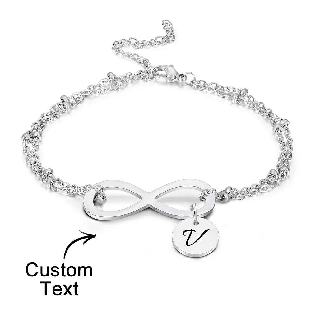 Custom Letter Bracelet Personalized Bracelet Pendent Infinity Love for Her - soufeelus