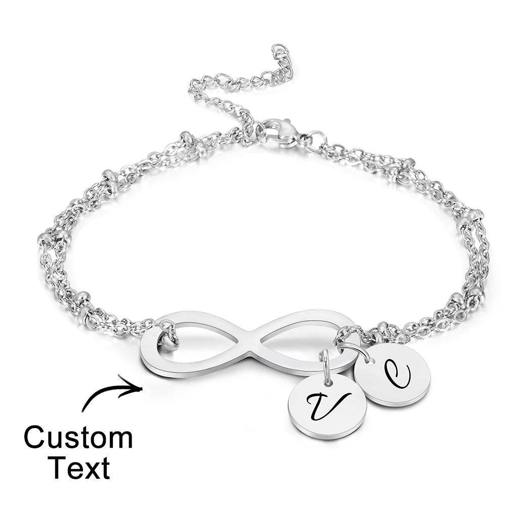 Custom Letter Bracelet Personalized Bracelet Pendent Infinity Love for Her - soufeelus