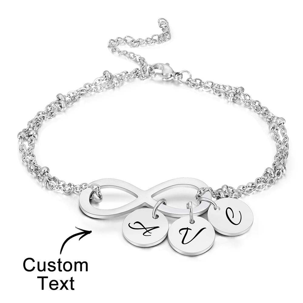 Custom Letter Bracelet Personalized Bracelet Pendent Infinity Love for Her - soufeelus