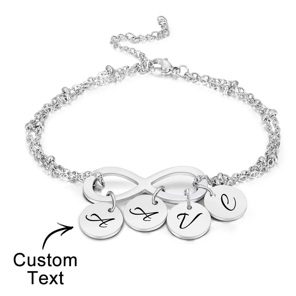 Custom Letter Bracelet Personalized Bracelet Pendent Infinity Love for Her - soufeelus