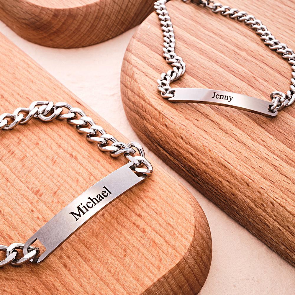 Custom Engraved Bracelet Set Personalized Fashion Bracelet For Couples - soufeelus