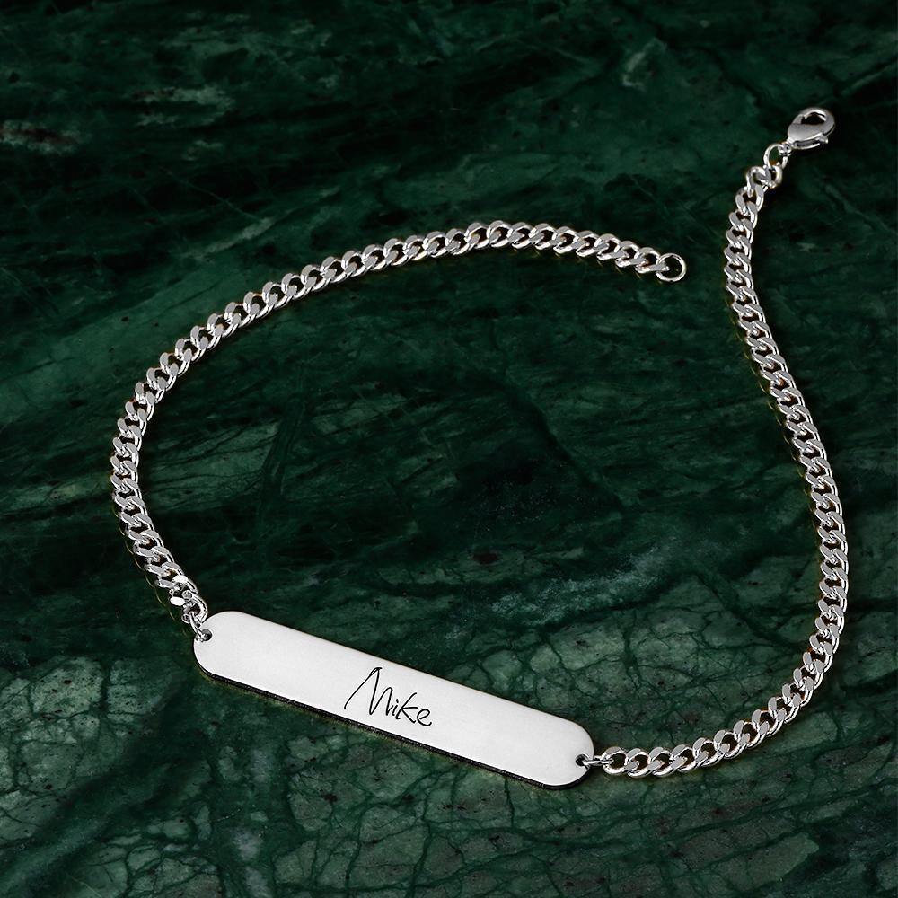Men's Bracelet Custom Chain Bracelet with Individual Name Engraving Gift Partner Bracelet - soufeelus