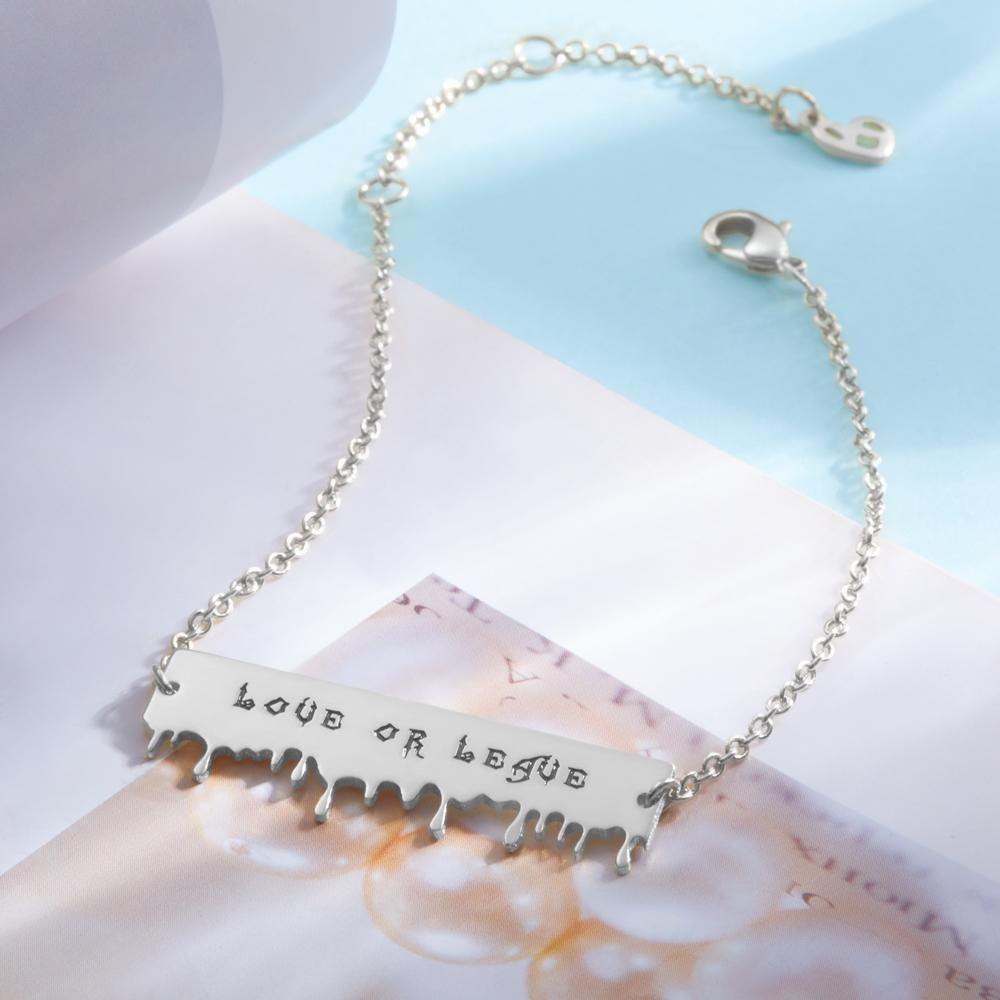 Engraved Bracelet Gifts for Her Silver - soufeelus