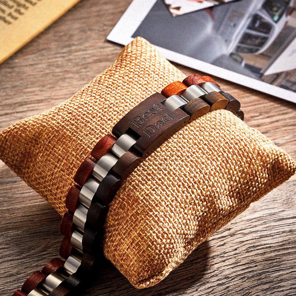 Custom Engraved Bracelet Sandalwood Incense Bracelet for Men