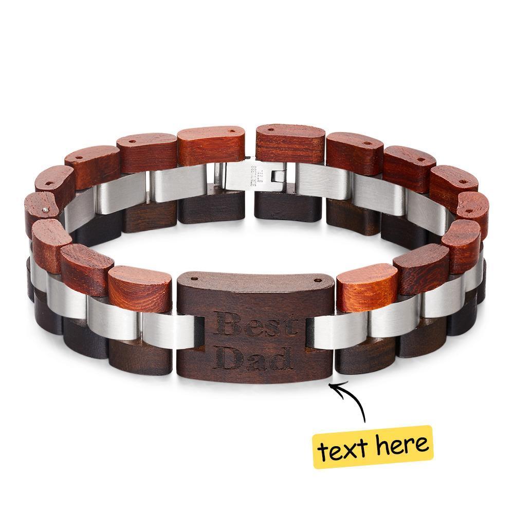 Custom Engraved Bracelet Sandalwood Incense Bracelet for Men