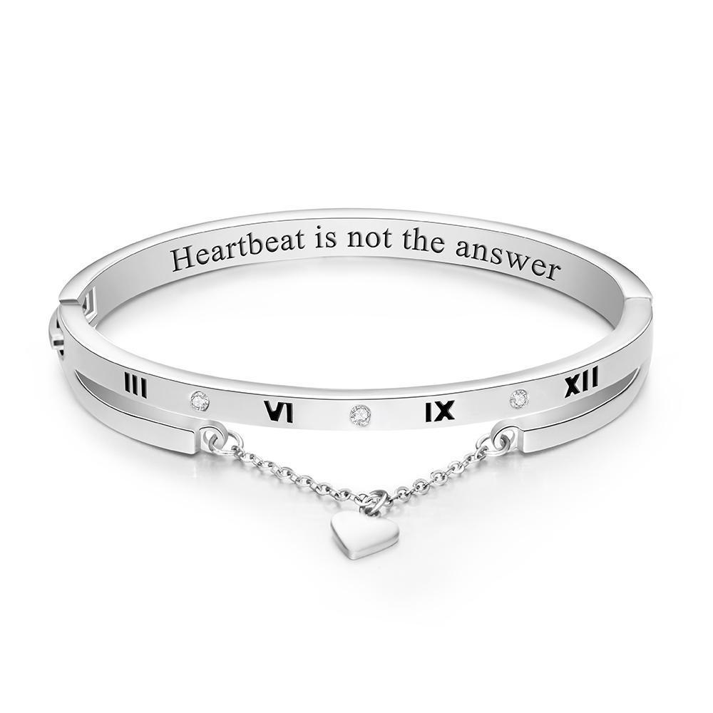 Custom Engraved Bracelet with Heart Numeral Bracelet for Lovers