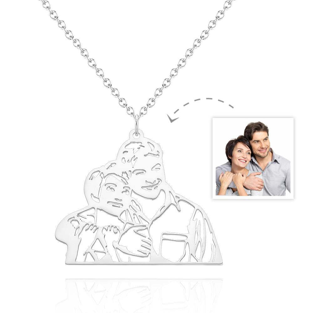 Custom Photo Necklace Three-dimensional Hollow Out Unique Gifts - soufeelus