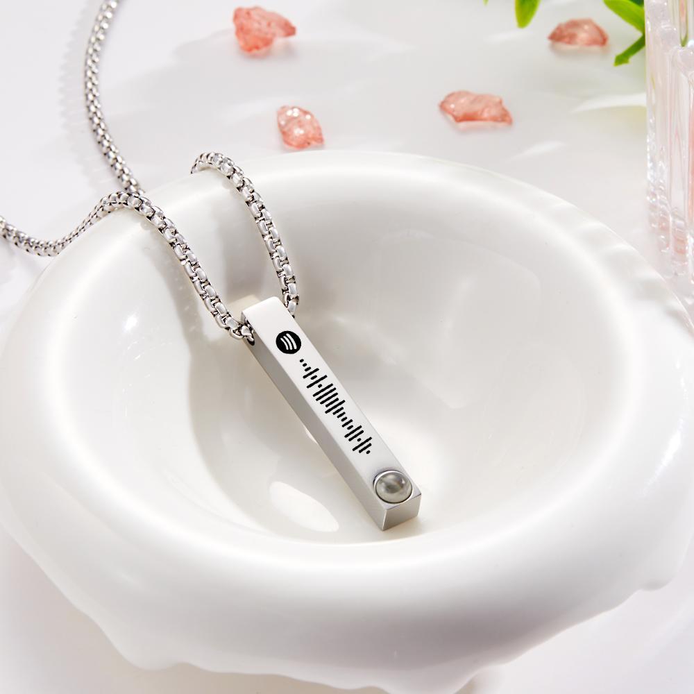 Custom Scannable Spotify Code Necklace Custom Projection Simple Gifts - soufeelus