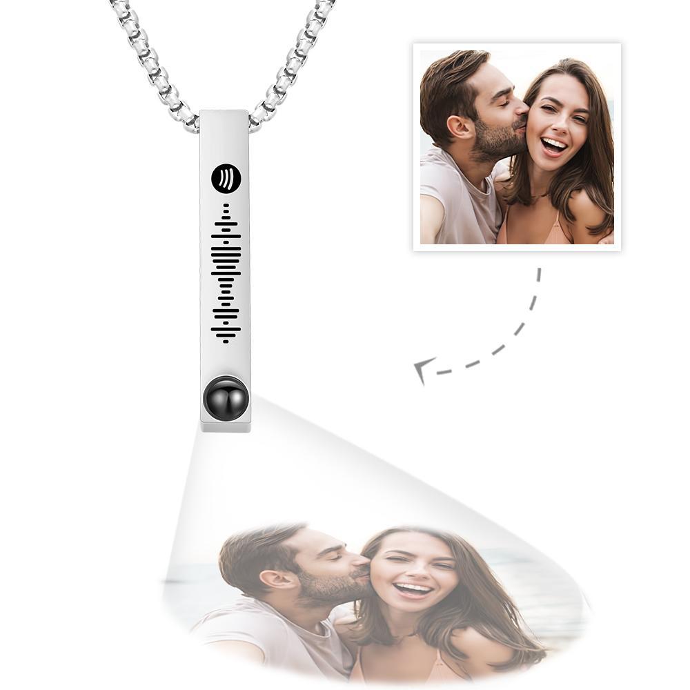 Custom Scannable Spotify Code Necklace Custom Projection Simple Gifts - soufeelus