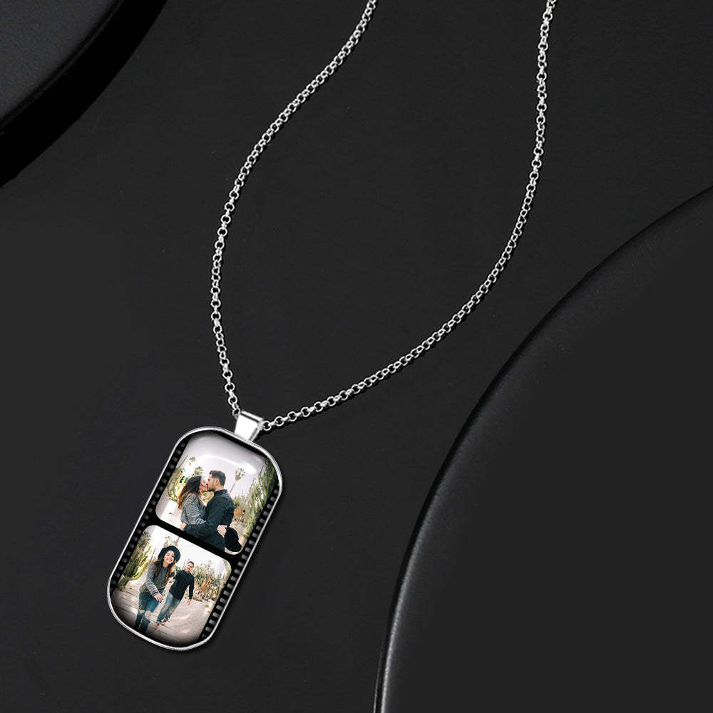 Personalized Custom Photo Filmstrip Necklace for Couples Family - soufeelus