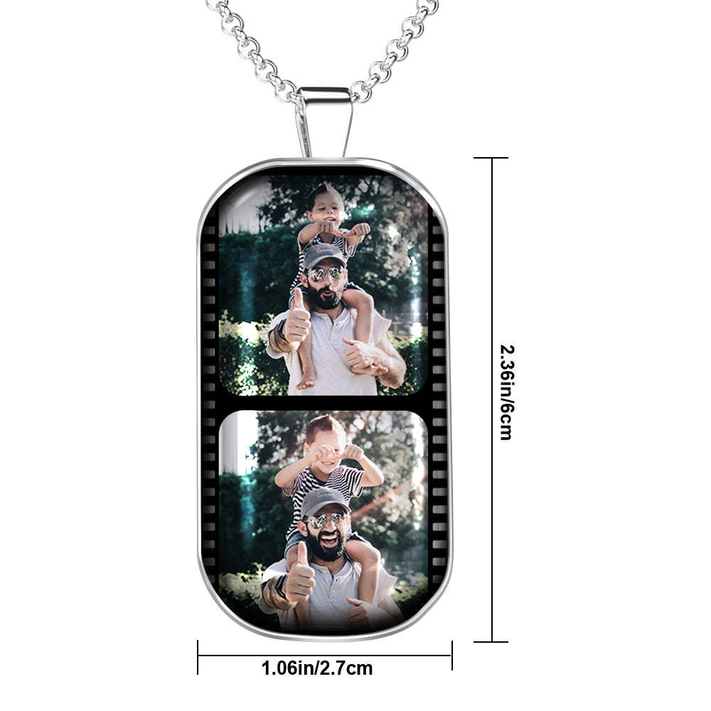 Personalized Custom Photo Filmstrip Necklace for Couples Family - soufeelus