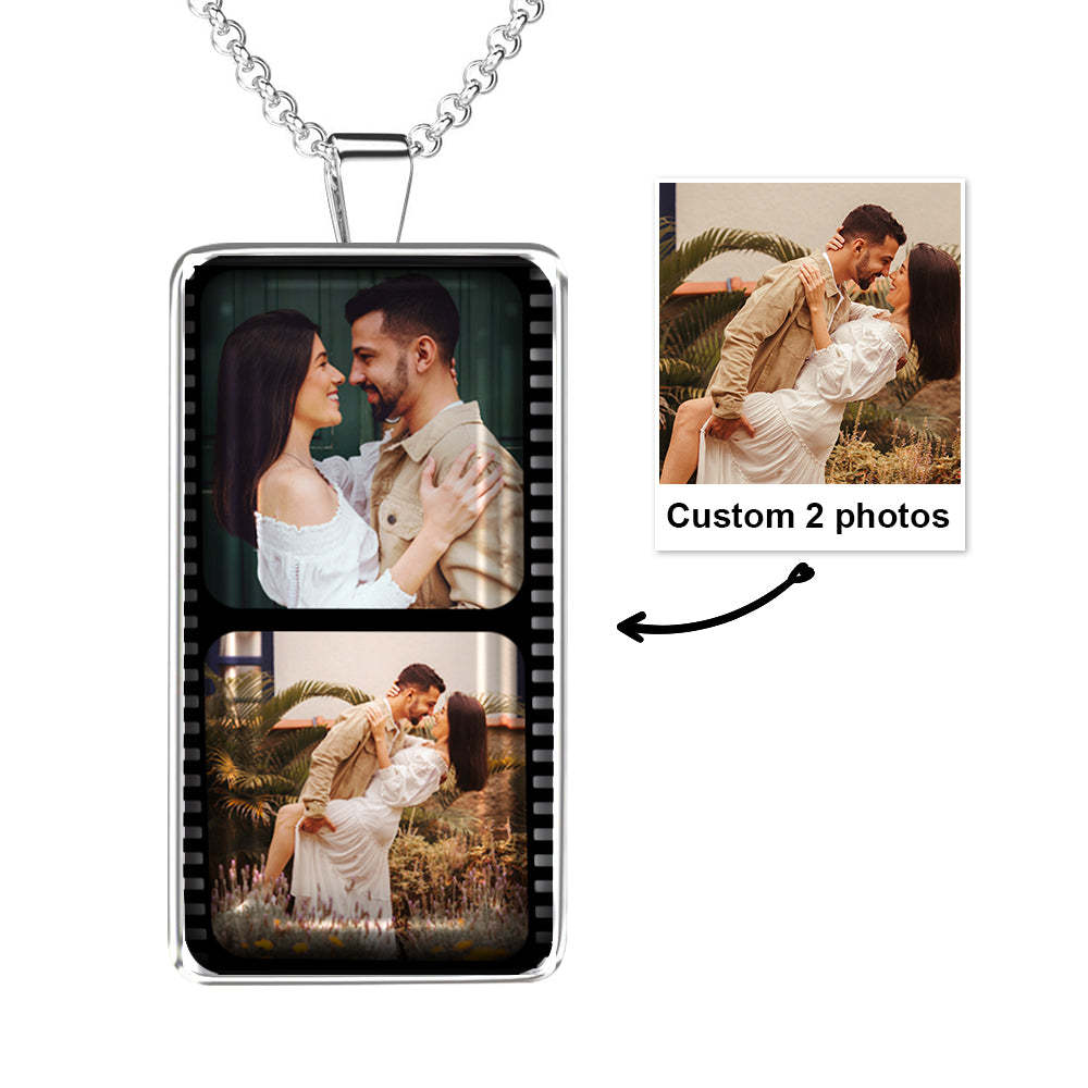 Personalized Custom Photo Filmstrip Necklace for Couples Family - soufeelus