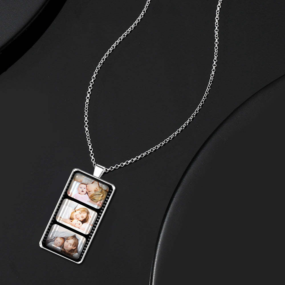 Personalized Custom Photo Filmstrip Necklace for Couples Family - soufeelus