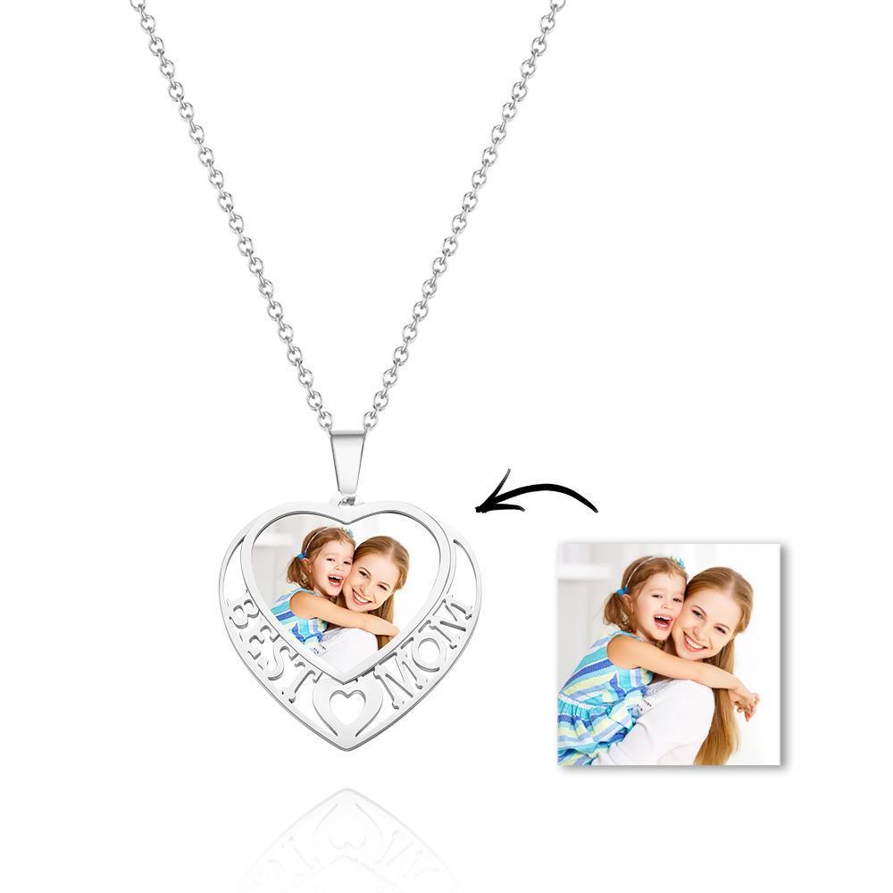 Custom Photo Love Heart Picture Pendant Necklace Small Jewelry For Her